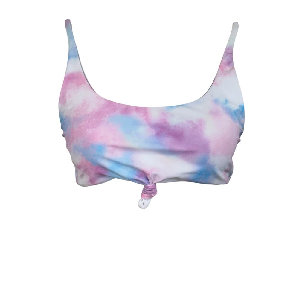 Zaful SZ 6 Bandeau Bikini Swim Top Tie-Dye Padded Cups Adjustable Straps Knotted